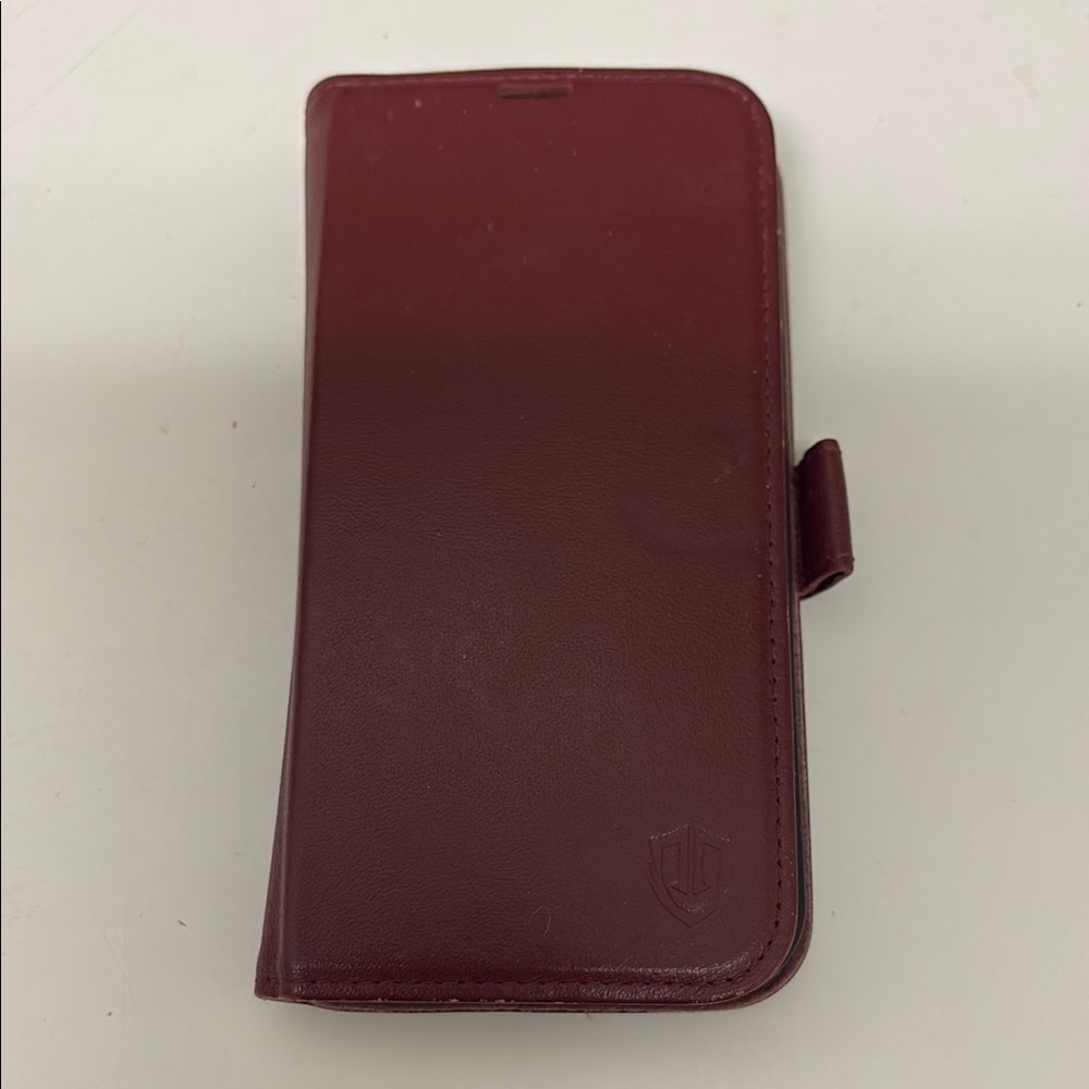 Red Folio Phone Case with Rounded Corners and Textured Surface